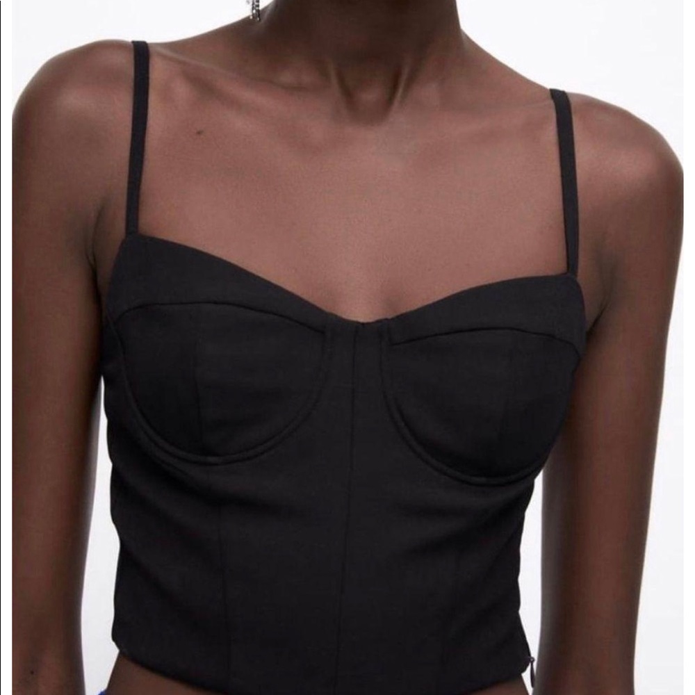 Zara black crop top